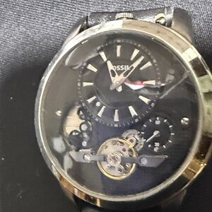 Fossil Mechanical Black and Gold Men's Watch